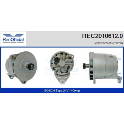 Alternador REC20106120 RECOFICIAL