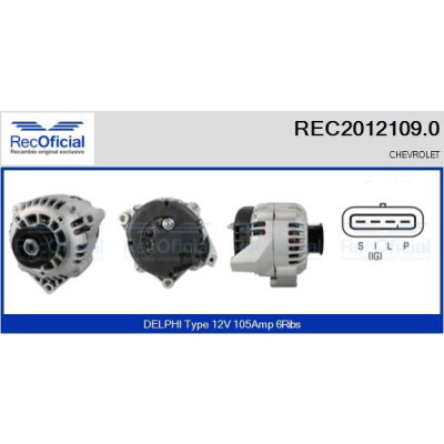 Alternador REC20121090 RECOFICIAL