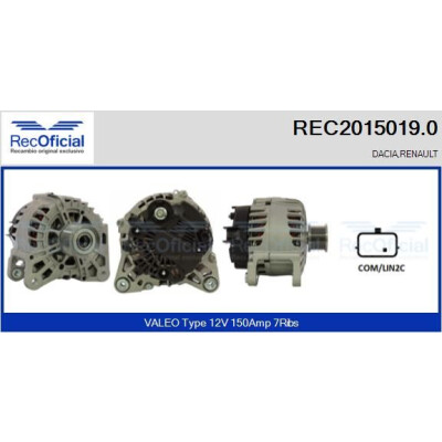 Alternador REC20150190 RECOFICIAL