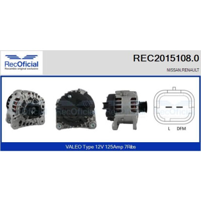 Alternador REC20151080 RECOFICIAL