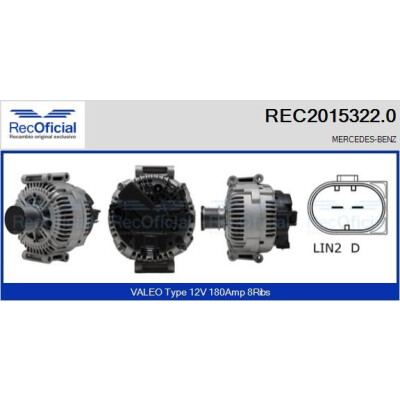 Alternador REC20153220 RECOFICIAL