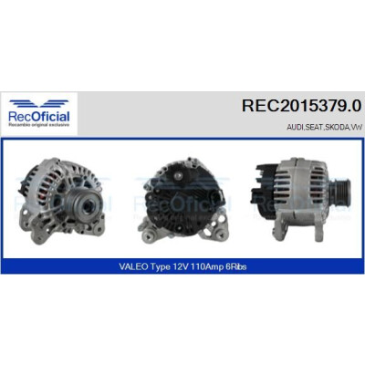 Alternador REC20153790 RECOFICIAL