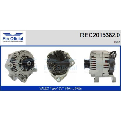 Alternador REC20153820 RECOFICIAL
