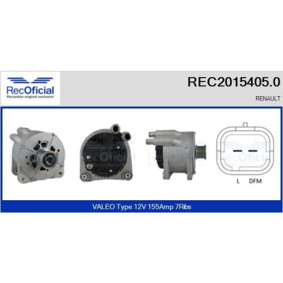 Alternador REC20154050 RECOFICIAL