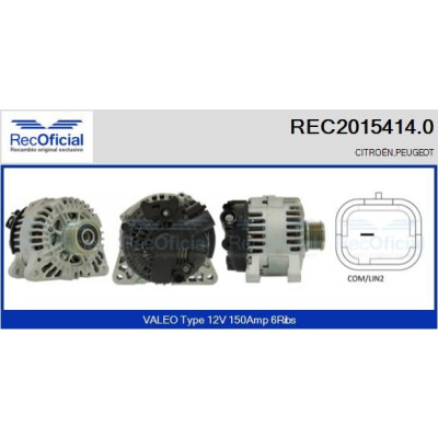 Alternador REC20154140 RECOFICIAL