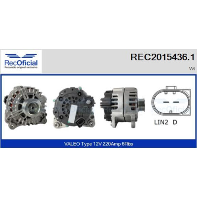 Alternador REC20154361 RECOFICIAL