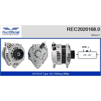 Alternador REC20201680 RECOFICIAL