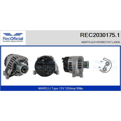 Alternador REC20301751 RECOFICIAL