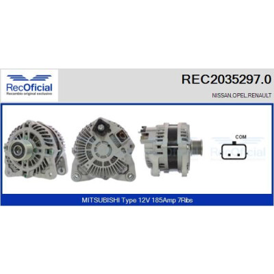 Alternador REC20352970 RECOFICIAL