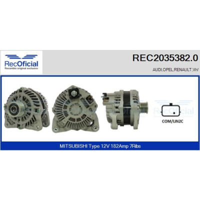 Alternador REC20353820 RECOFICIAL