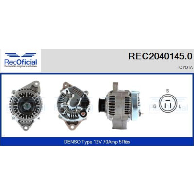 Alternador REC20401450 RECOFICIAL