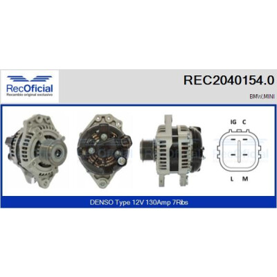 Alternador REC20401540 RECOFICIAL