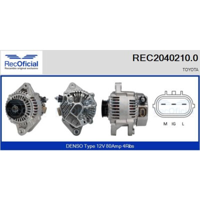 Alternador REC20402100 RECOFICIAL