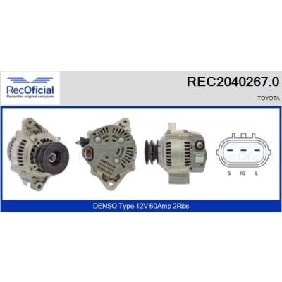 Alternador REC20402670 RECOFICIAL