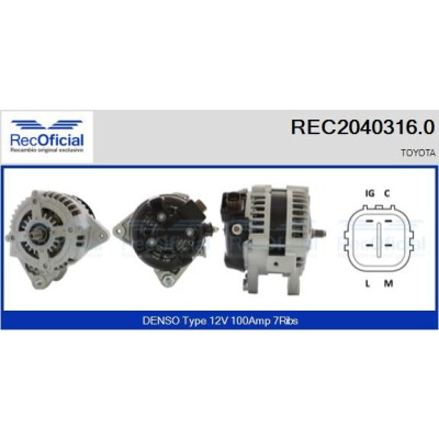 Alternador REC20403160 RECOFICIAL