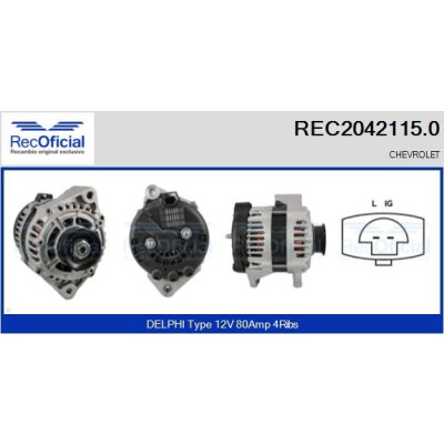 Alternador REC20421150 RECOFICIAL