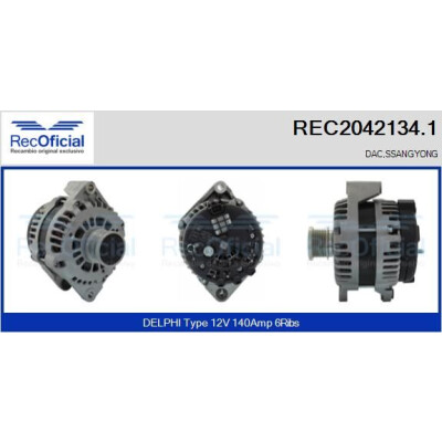 Alternador REC20421341 RECOFICIAL