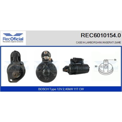 Motor de arranque REC60101540 RECOFICIAL