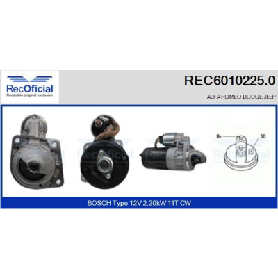 Motor de arranque REC60102250 RECOFICIAL