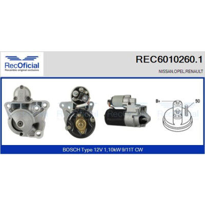 Motor de arranque REC60102601 RECOFICIAL