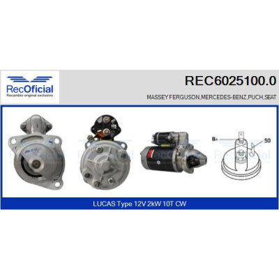 Motor de arranque REC60251000 RECOFICIAL