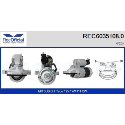 Motor de arranque REC60351080 RECOFICIAL