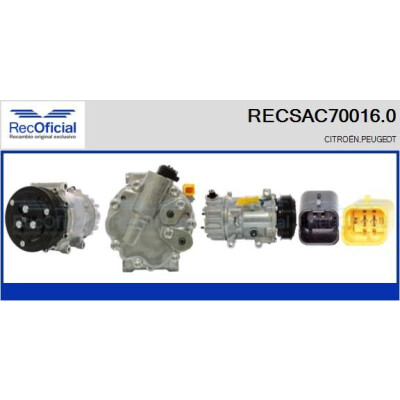 Compressor, ar condicionado RECSAC700160 RECOFICIAL