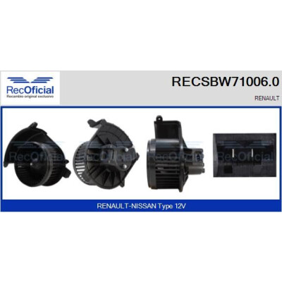 Ventilador do habitáculo RECSBW710060 RECOFICIAL