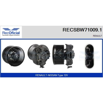Ventilador do habitáculo RECSBW710091 RECOFICIAL