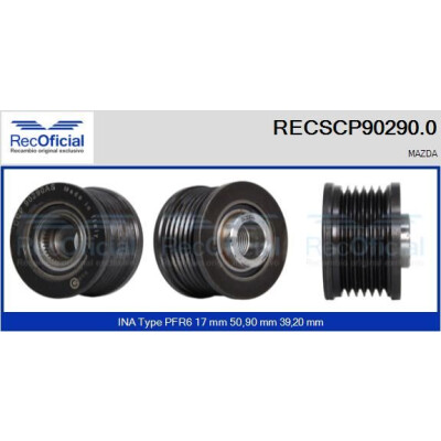 Polia, alternador RECSCP902900 RECOFICIAL