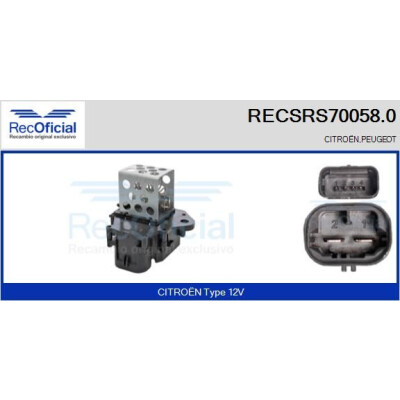 Resistência em série, motor elétrico (ventilador radiador) RECSRS700580 RECOFICIAL