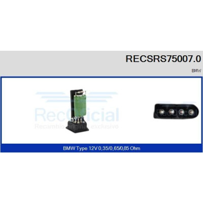 Resistência, ventilador do habitáculo RECSRS750070 RECOFICIAL