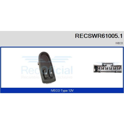 Interruptor, elevadores dos vidros RECSWR610051 RECOFICIAL