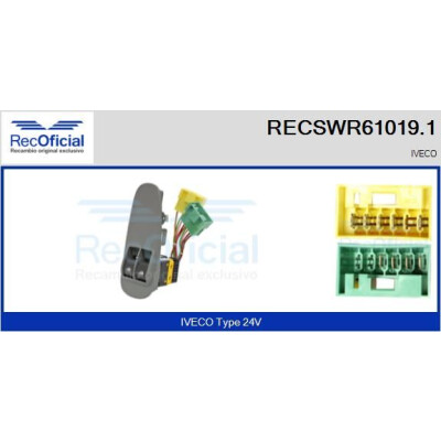 Interruptor, elevadores dos vidros RECSWR610191 RECOFICIAL