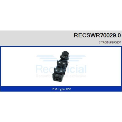 Interruptor, elevadores dos vidros RECSWR700290 RECOFICIAL
