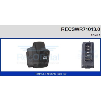 Interruptor, elevadores dos vidros RECSWR710130 RECOFICIAL