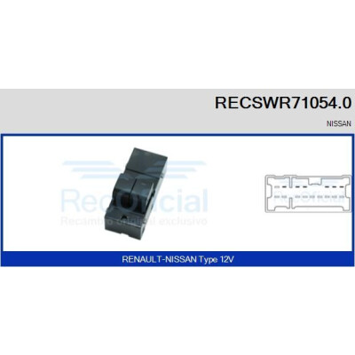 Interruptor, elevadores dos vidros RECSWR710540 RECOFICIAL