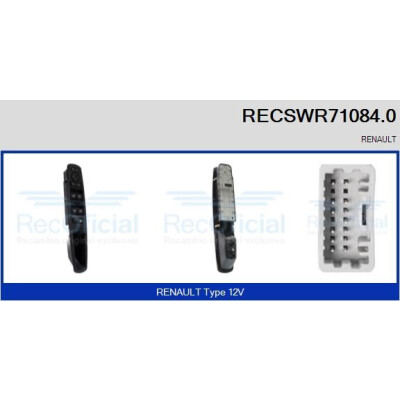 Interruptor, elevadores dos vidros RECSWR710840 RECOFICIAL