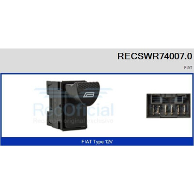 Interruptor, elevadores dos vidros RECSWR740070 RECOFICIAL