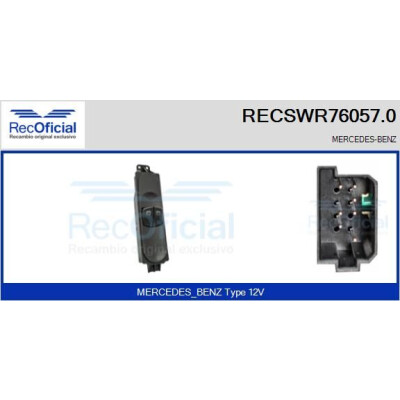Interruptor, elevadores dos vidros RECSWR760570 RECOFICIAL