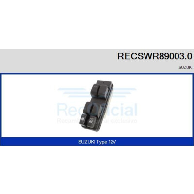 Interruptor, elevadores dos vidros RECSWR890030 RECOFICIAL