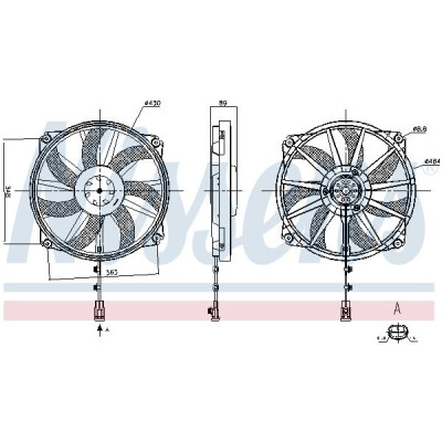 Ventilador, refrigeração do motor 850109 NISSENS