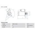 Motor de arranque 0986023260 BOSCH