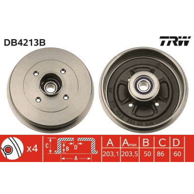 Tambor de travão DB4213B TRW