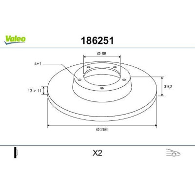 Disco de travão 186251 VALEO