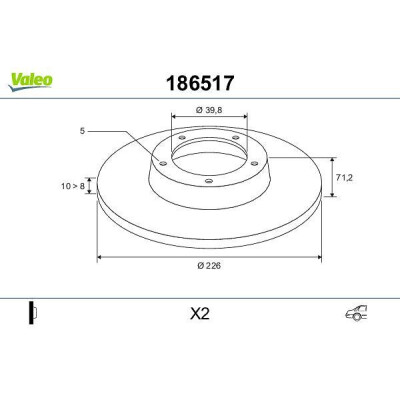 Disco de travão 186517 VALEO